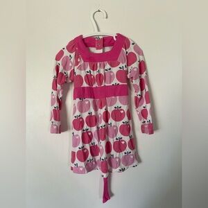 Silkberry Bamboo Pink Apple Print Long Sleeve Dress 12-18 Months